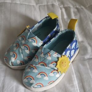 Toms Rainbow and Cloud Slip-On Shoes